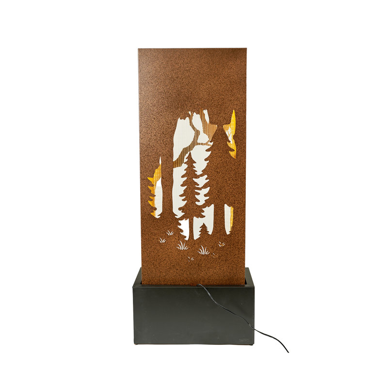 Hi-Line Gift Ltd. Forest Hollow Carved Fountain with LEDS